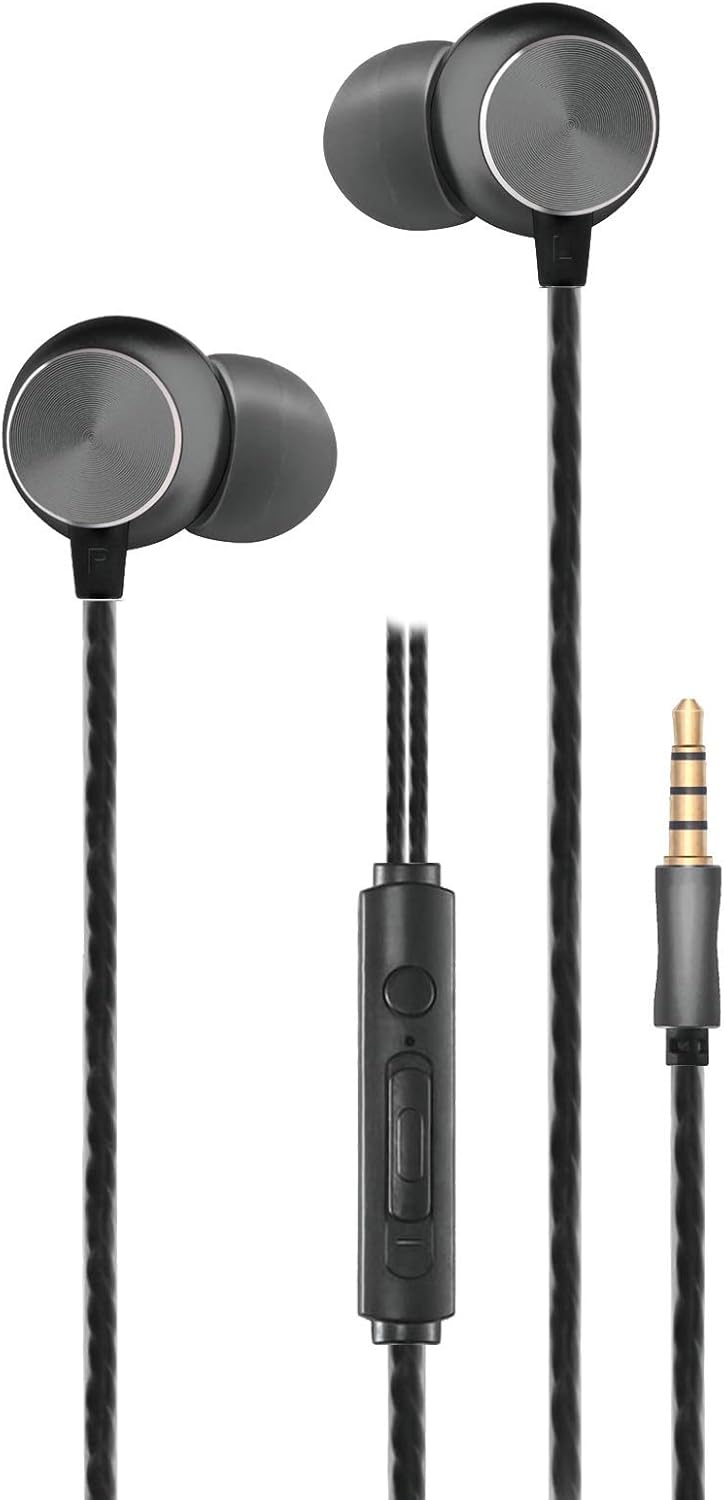 2GO In-Ear Stereo Headset Black/Anthracite Aluminium Casing with Call Answer Button and Volume Control, 795967