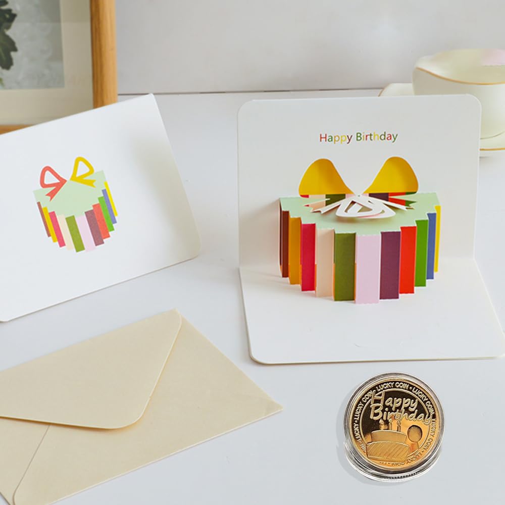 Pop Up Birthday Cards For Girls 3D Pop Up Birthday Card With Gold Coin ...