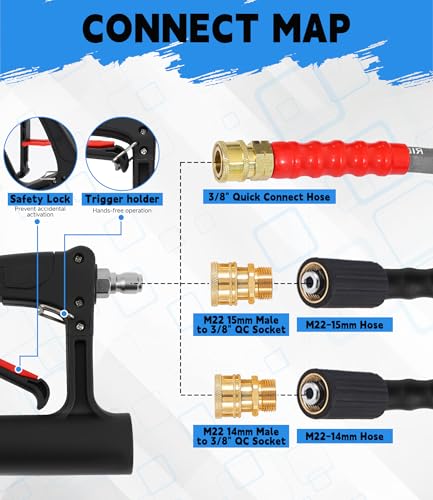 Image of M MINGLE 20 inch Pressure Washer Surface Cleaner, 4500 PSI Surface Cleaner Power Washing, Pressure Washer Accessories for Driveways, Concretes, Patios, Sidewalks
