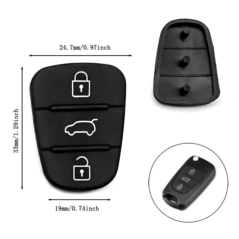 Guscio Chiave Auto Per Fiat Punto, Lancia, Citroen, Peugeot - Copricchiave Telecomando 3 Tasti Nero - Foto 2