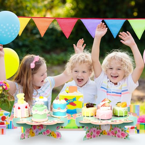 Support à cupcakes floraux stable à étages pour buffet de fête