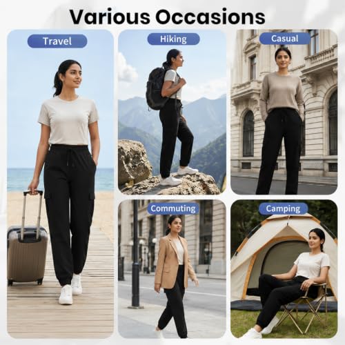 Image of Venzina Women's High Waist Straight Leg Pants, Lightweight Quick-Dry & ICY Cool Trousers for Business Casual, Office. Travel, Work, Elegant Comfort Everyday
