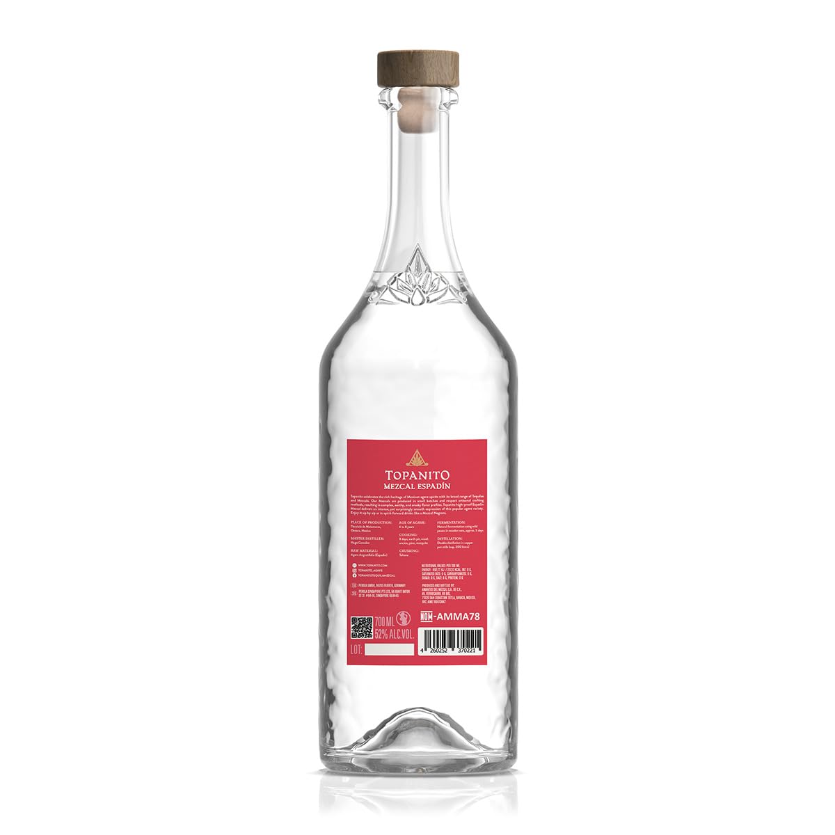 Topanito TOPANITO Mezcal Artesanal 100% Espadín (52% vol.) (1x700ml) (1 x 700ml)