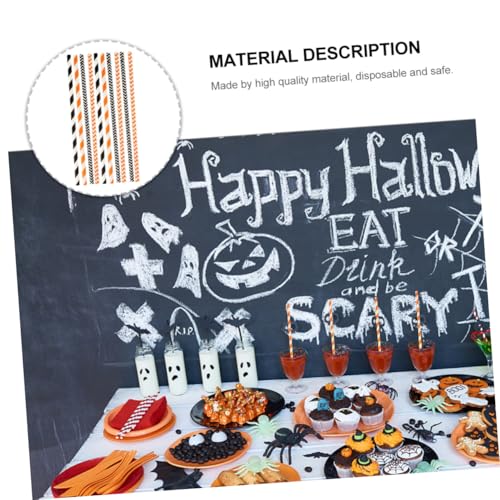Pajillas desechables de papel Kraft Halloween 100 pcs miniatura 7