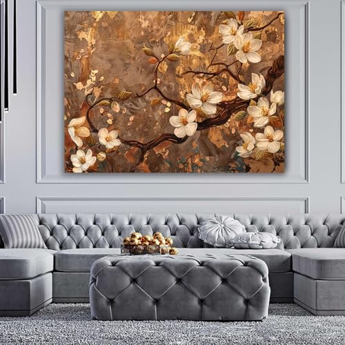 Tableau Fleur d'abricot 70x100cm pour decoration murale de salon