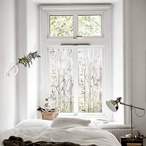 Amazon Brand - Umi Privacy Window Film - Frosted Glass Cling Films, Non Adhesive Static Stickers, Windows Decoration for Home Bathroom Bedroom - Bamboo (60 x 200cm)