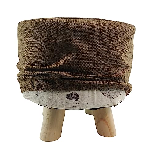 Puff Redondo Banco Banquinho Banqueta Pes de Madeira Apoio Macio Suporte Quarto Sala Moderno Elegant