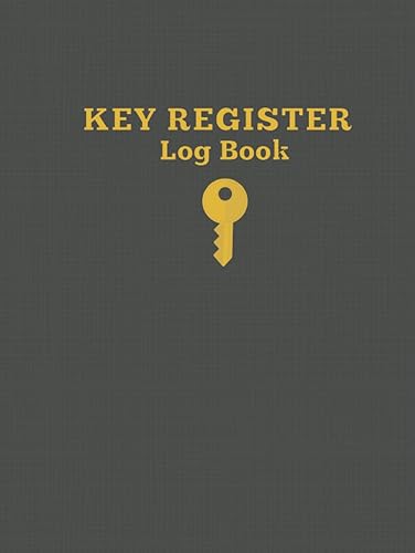 Key Register Log Book Key Control Log Book for Key Check Out Security Systems - Hardback Gold with Black Weave