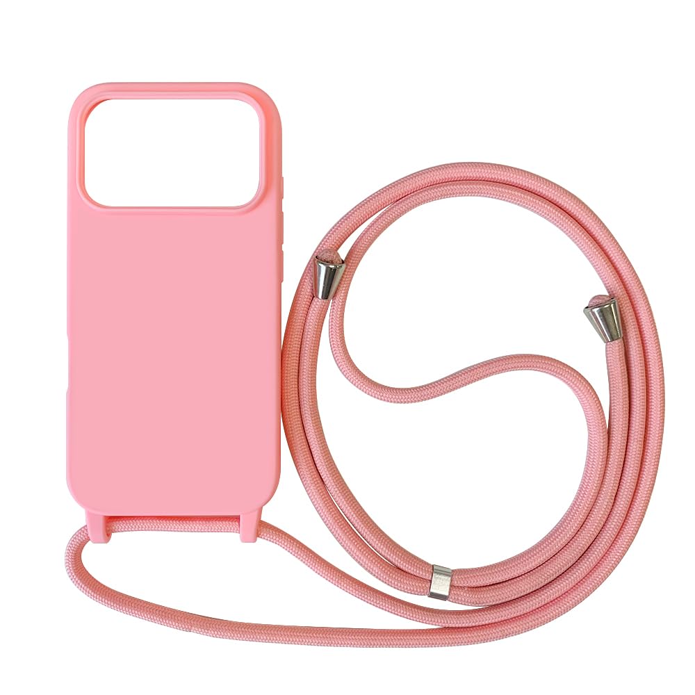 Funda Compatible con iPhone 16(6.1"),Ajustable Collar Correa de Cuello Cordón Cuerda Carcasa TPU Bumper Silicona Skin Caso para iPhone 16(6.1")-Rojo — view 69
