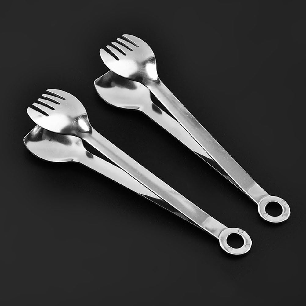 Unomor Mini Ice Tongs 2 Pack Stainless Steel Sugar Cube Food Serving Tongs for Party Bar Kitchen Appetizers and Tea Service 5.90 Inch
