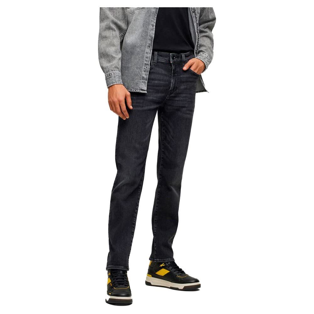 Boss Herren Re.Maine BC-P Regular-Fit Jeans aus schwarzem Super-Stretch-Denim Schwarz 31/34