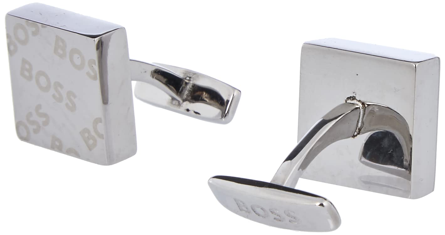 BOSS Herren Cross CUFFLINKS, Silver40, Einheitsgröße EU
