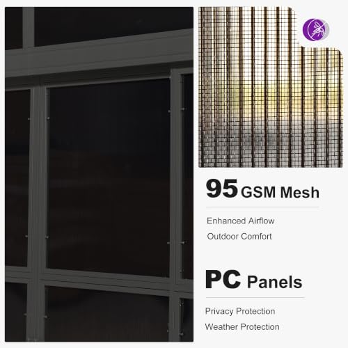 Image of PURPLE LEAF Wall Mounted Sunroom 10' x 12' Lean-to Enclosed Aluminum Frame