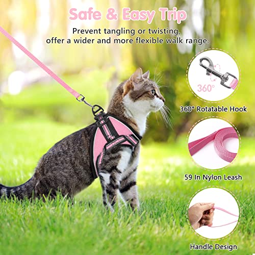 Dooradar Cat Harness and Leash, Adjustable Step-in Escape Proof Kitten Harness with Reflective Strip, Soft Breathable… - Image 6