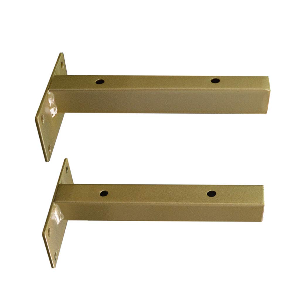 2 Pz,Forma di T Metallo Reggimensola Ferro Battuto,Oro Staffa per Mensola Angolo Retto Supporti per Scaffali,Triangolo,Attaccatura a Parete Staffe per Mensole Decorativo (40cm/15.7in)