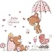 Produktbild Wandtattoo Wandaufkleber Wandsticker Teddy Bären Bärchen Baby Shower Pink Kinderzimmer 85 x 85 W210 Viwaro