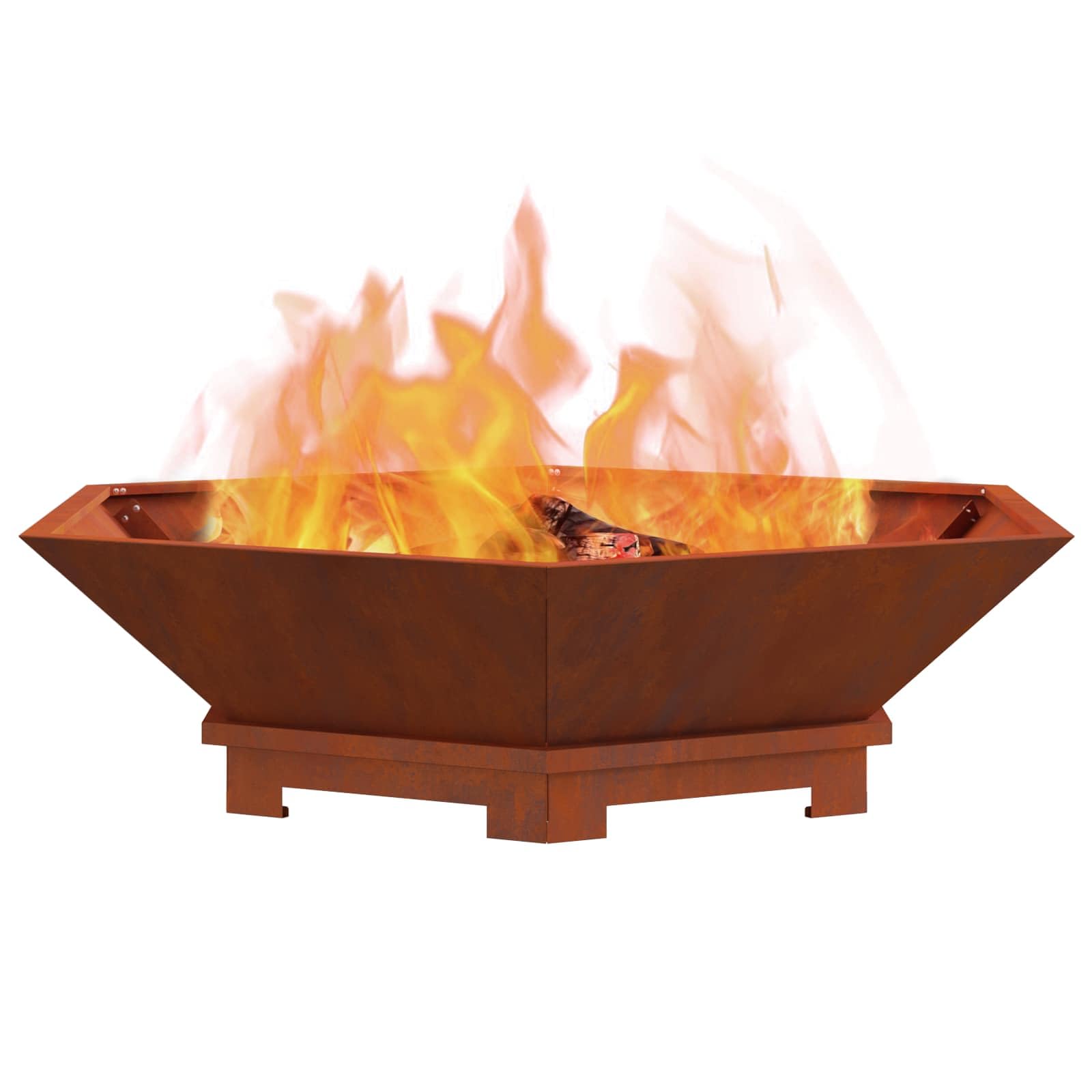 vidaXL Hoguera Marrón 100 x 100 x 28 cm Acero autopatinable, Hogares de Fuego portátiles, Asar, Modernos, Quema Madera, Ideales para el jardín, Resistentes a la corrosión