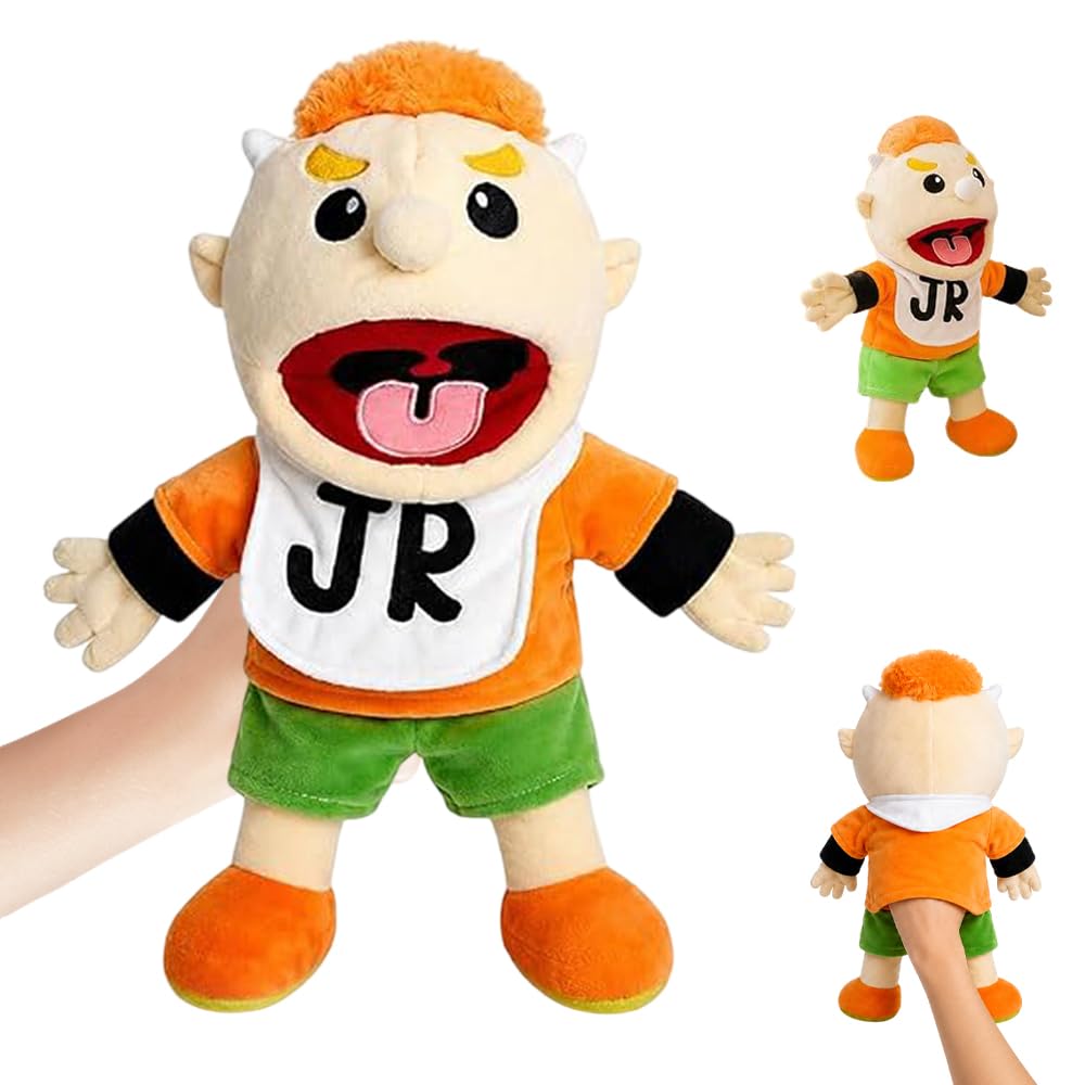 JYQOQH Jeffy Puppet Plush Toy Doll, 40CM Jeffy Hand Puppets with Working Mouth, Soft Hand Puppets Family Toys for Girls Boys kids Gift