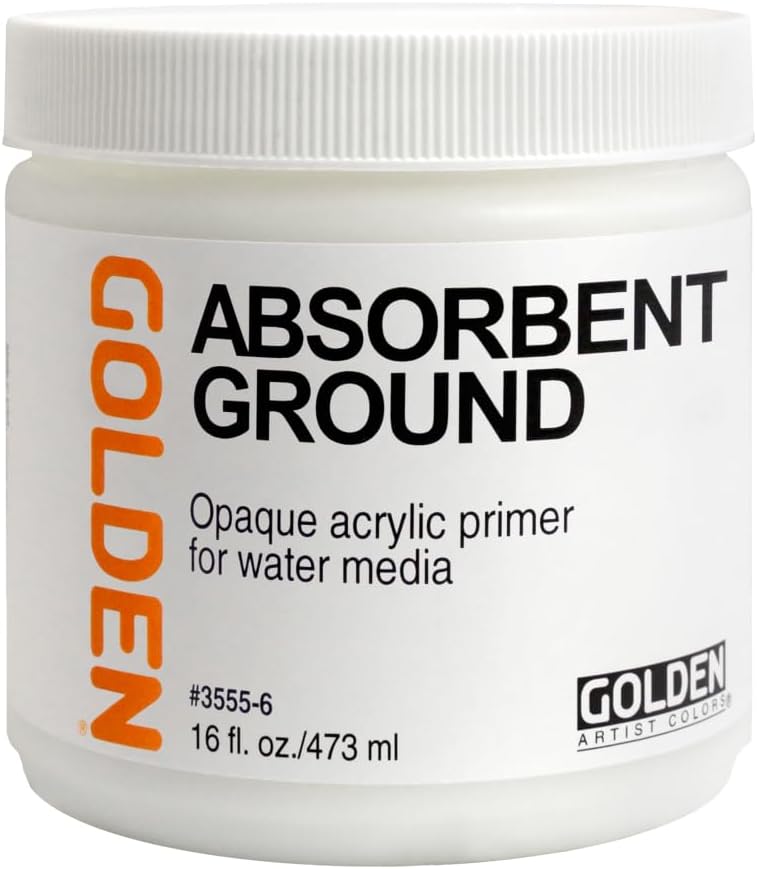 Absorbent Ground by GOLDEN, 16 fl. oz. Jar, Professional Acrylic Ground, Semi-Opaque