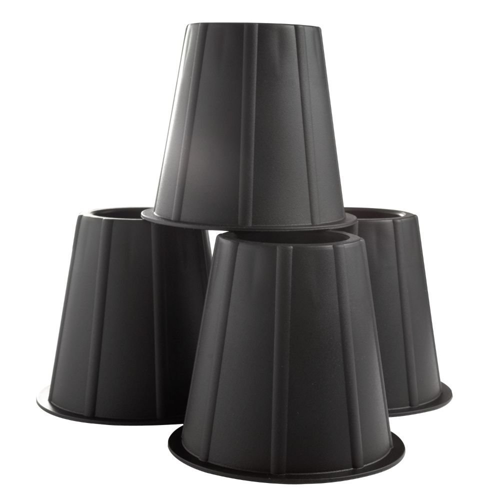 4 Pc Bedding Furniture Risers Set Adjustable Bed Sofa Chair Riser Dorm Black 3
