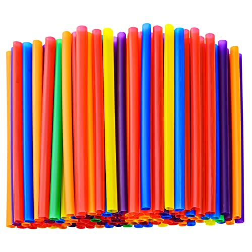 100PCS Jumbo Smoothie Straws (0.4 Diameter X8.3Long) Colorful Disposable Plastic Large Wide-mouthed Straw