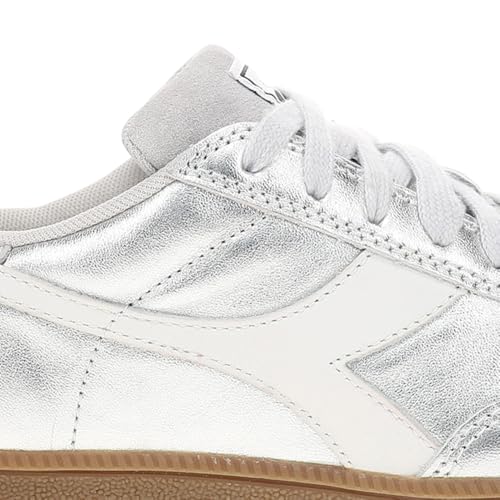 Image of Diadora Mens Trainer Metallic Lace Up Sneakers Shoes Casual - Silver