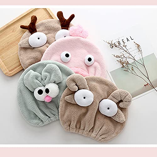 Abcsea 2 Pieces Kids Hair Drying Towel Wrap, Hair Dry Cap, Quick Drying Hair Turban, Quick Drying Hair Towel - Image 4
