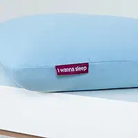 Travesseiro Blue Látex - I wanna sleep - (Altura M - 13cm) - Capa Refrescante, Látex Tailandês 100% Natural, Hipoalergênico e Naturalmente Resistente a Poeira e Ácaros - 13x40x60cm