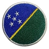 Aufnäher mit Salomonen-Flagge, r&, 6 cm, bestickt, zum Aufbügeln oder Aufnähen, taktisches Militär-Emblem für Jacken, Rucksäcke, Hüte, Westen & Kleidung, kreisförmige Nationalflagge