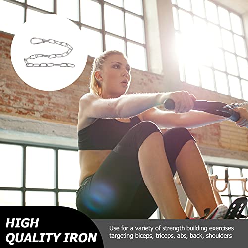 CLISPEED Fitness Chain 23.5in Stainless Steel Chain, Silver - Image 2