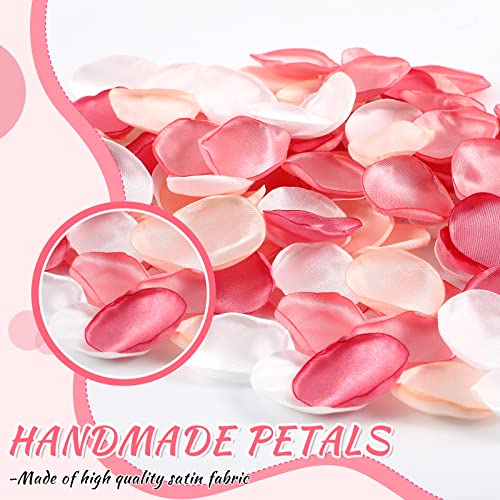 Xunyee 1500 Pcs Silk Rose Petals Artificial Flower Petals 1.1 Inches Bulk Flowers Proposal Scatter Petals For Wedding Aisle Basket Runner Bridal Shower Table Centerpiece Decor (Peach Pink Series) #TOP2