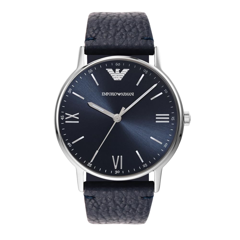 Emporio Armani Watch for Men, Quartz Three Hand Movement and 41mm Case Size with Leather Strap - Image 6