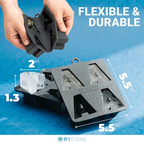 Large Monogram Ice Cube Molds For Cocktails - Custom Letter A - Personalized Whiskey & Bourbon Ice Cubes Mold With Initials - Fun Shapes Alphabet Silicone Molds For Baking, Resin, Chocolate & Crafting #TOP2