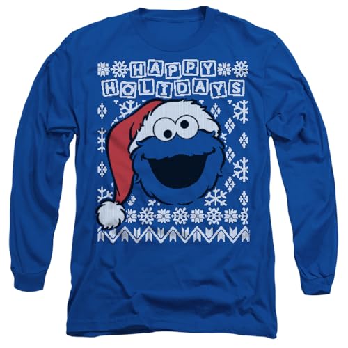 T-shirt Cookie Monster bleu royal anti-grattage pour Noël unisexe