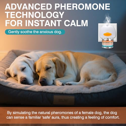 Image of Dog Calming Pheromones Diffuser to Calm Pet 7 In 1 Advanced Kit Appeasing Pheromone Diffuser for Anxiety Relief (3 Plug in+4 Pack 48ml Refill) Reduce Aggression Fighting Barking Stress (Tasteless)