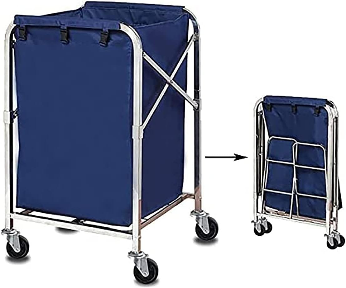 JIngtoNG Foldable Laundry Cart Commercial, Heavy Duty Laundry