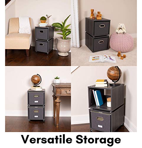 Birdrock Home Rolling File Cabinet With 1 Lateral Drawer – Decorative Storage Shelf For Blankets, Books, Files, Magazines, Toys, Etc – Removable Bin With Handles – Under Desk Office Organizer #TOP1