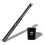 Navpeak Electric Candle Lighter Windproof USB Rechargeable Flameless Long Neck Lighter for Candles Gas Stove Fireplace BBQ Kitchen Grills (Black)