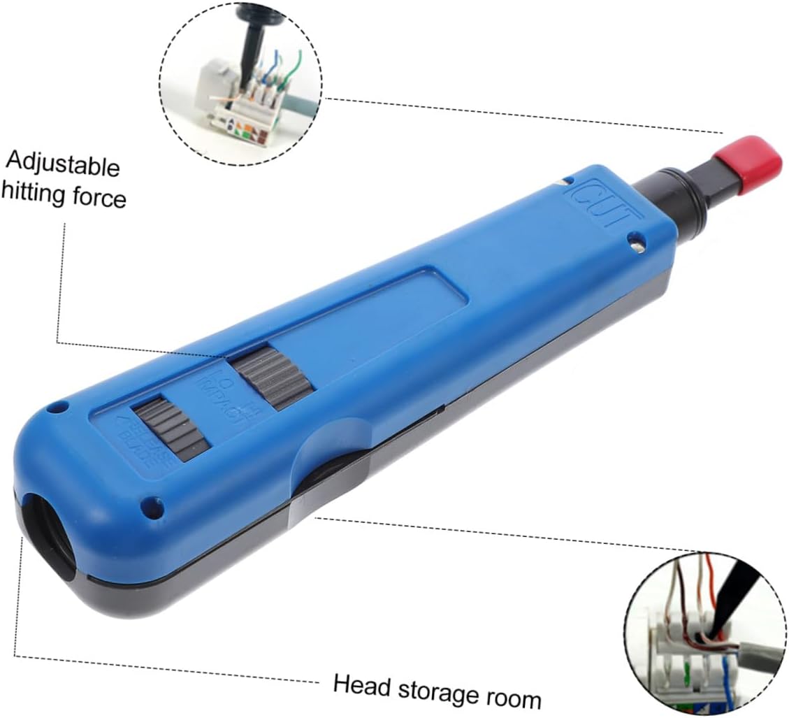 Wire Punch Down Tool Network Cable Punch Tool with Model 914B Blade for Telephone Line and Ethernet Network Installation Suitable for Electrical and Communication Wiring Tasks