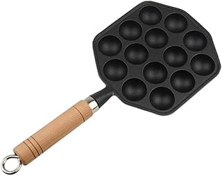 Cast Frying Pan with Handle Non Stick Design for Meatballs and Shellfish Household Cookware Easy to Clean and Use