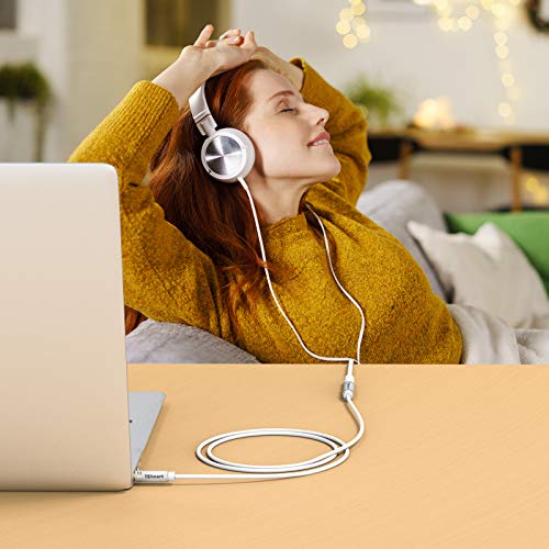 Tesmart 3.5Mm 4 Poles Headphone Extension Cable Trrs Mic Cable Male To Female Audio Cable For Phones, Headphones, Speakers, Tablets, Pcs, Mp3 Players And More(3.2Ft / White) #TOP7