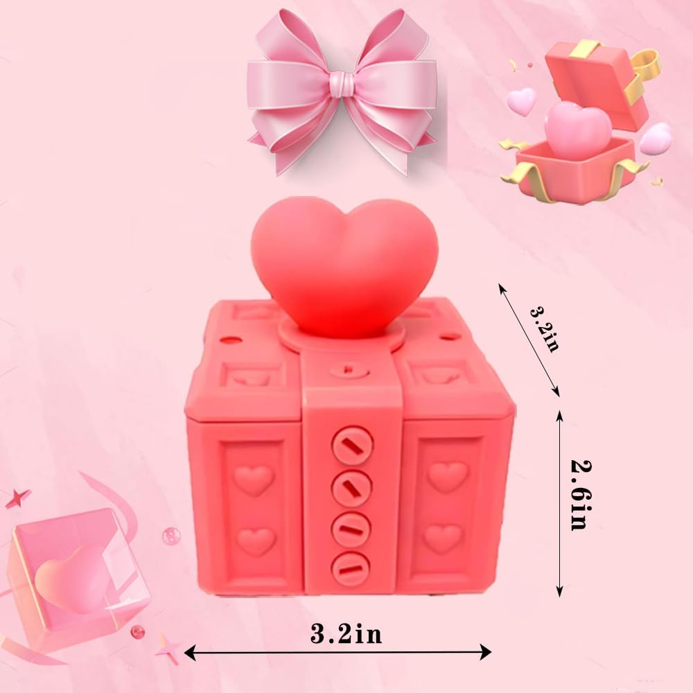 Annoying Gift Box,Valentine's Day Gifts Box, Funny 3D Annoying Gifts Box with Screws Gag Gifts Boxes, Hilarious Money Card Container (Heart-Shaped)