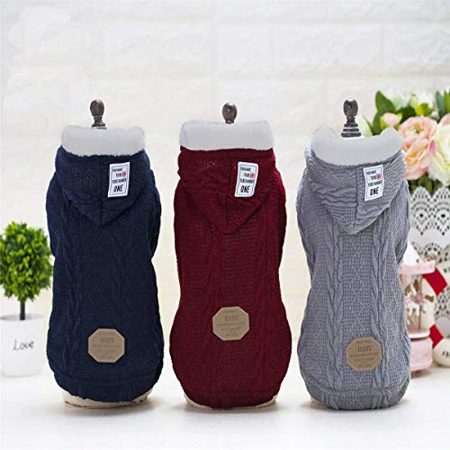 Hunde Pullover Hunde Kleidung Hoodie Wollpullover mit Mütze Winter Warmer Rollkragen Pullover Fleecemantel für Kleine Hunde Mittelgroße Hunde Katze