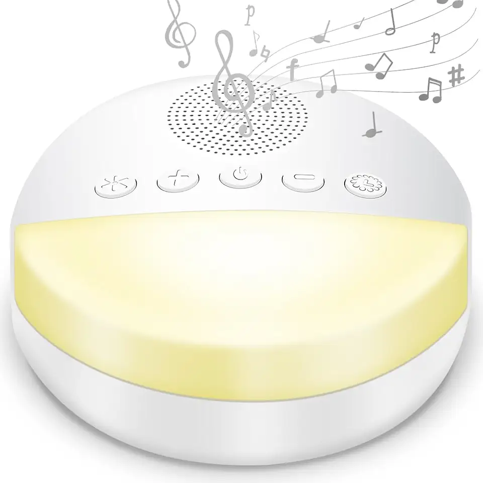 White Noise Sleep Machine, Aparelho Ruido Branco, Sleep Machine Aparelho de Som Ruído Branco com 20 Sons Calmantes, Aparelho de Som, Luz Noturna, Timer com 3 Modos