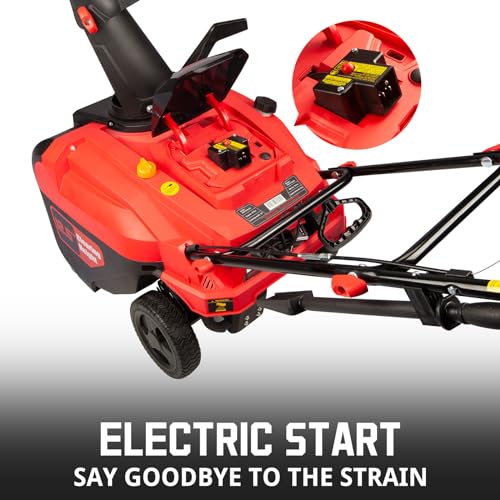 PowerSmart Single-Stage Gas Snow Blower with Electric Start, 21-Inch, 212cc 4-Stroke Engine, LED Light