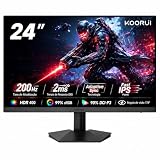 Monitor Gamer Koorui 24' 200Hz Fast IPS 1ms FHD 1080p Plana Bivolt HDR FreeSync G-Sync HDMI DP Filtro Luz Azul Sem Moldura para PC Setup Computador PS5 Xbox Console Jogos Competitivo FPS