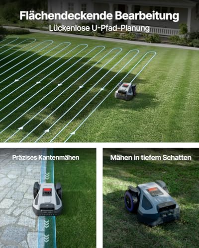 Image of ANTHBOT M9 Robotic Lawnmower with Matching Garage, without Boundary Cable with RTK Navigation and Dual Vision, AI Obstacle Avoidance, for Gardens up to 900 m (max. 1200 m), Lawn Robot with 45%