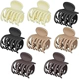 KAUND 8 PCS 1.6 Inch Hair Clips for Thin Hair, Medium Size Non-slip Matte Claw Clips Women, Double R