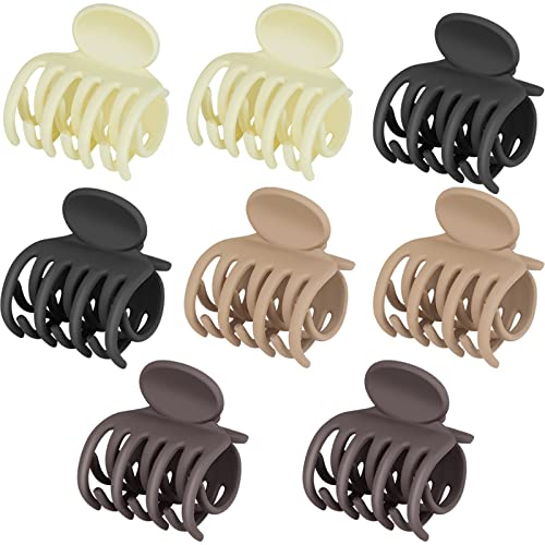 Kaund 8 Pcs 1.6 Inch Hair Clips For Thin Hair, Medium Size Non-Slip Matte Claw Clips Women, Double Row Teeth Jaw Clips With Neutral Color (C01-8 Pack) #TOP1