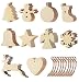 Produktbild Viccess Weihnachtsbaum Schmuck 100 Stücke Weihnachtsdeko Holz Anhänger Christbaum Schmuckfür DIY Basteln Holzanhänger Weihnachtsschmuck Weihnachtsanhänger Baum Geschenkanhänger